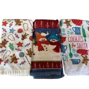 3 St. Nicholas Square Christmas 100% Cotton Dish Kitchen Hand Towel